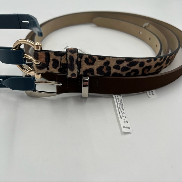 Women's universal Thread belts size Medium 30-36 1 brown and 1 leopard. 3/4 wide - Picture 2 of 4